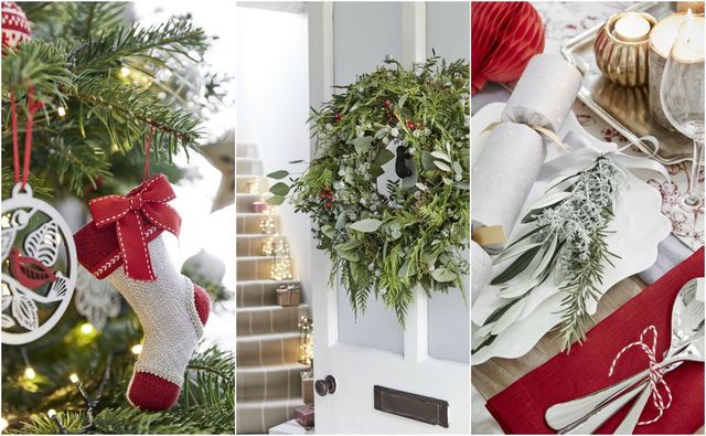 Christmas decorating schemes - red, green and white