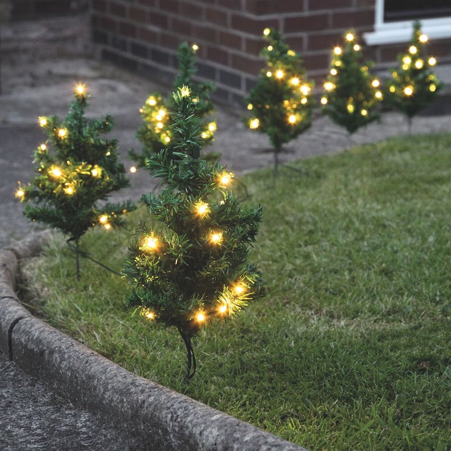 Northlight Set of 3 LED Lighted Christmas Tree Driveway or Pathway Markers Outdoor Decorations 
