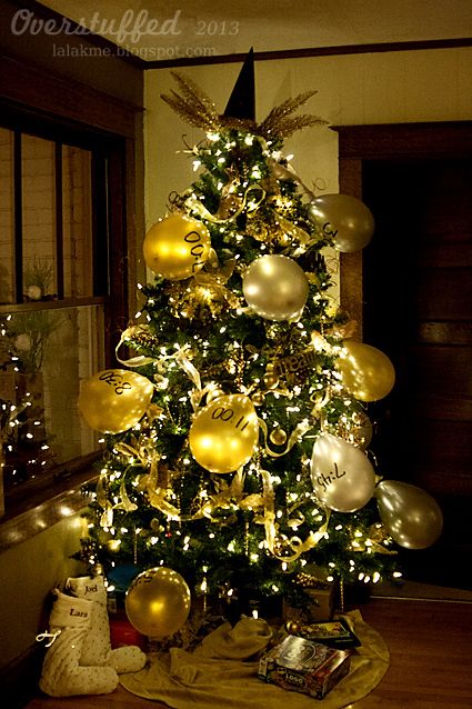 <p>This tree is all about the countdown.&nbsp;You'll find celebratory accessories like glasses and party hats inscribed with the upcoming year, and large balloons on this glitzy statement tree.</p><p><em data-redactor-tag="em"><a href="http://www.overstuffedlife.com/2013/12/what-are-you-doin-new-years-new-years.html" target="_blank" data-tracking-id="recirc-text-link" data-href="http://www.overstuffedlife.com/2013/12/what-are-you-doin-new-years-new-years.html">Get the tutorial from Overstuffed »</a></em></p>