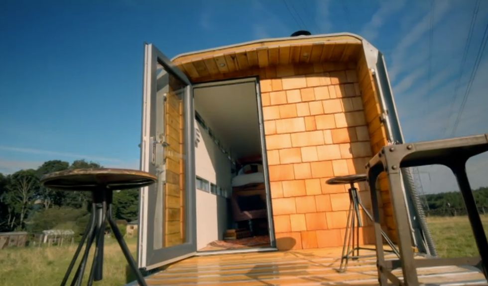 Channel 4 - George Clarke's Amazing Spaces - cattle trailer - luxury camper - decking
