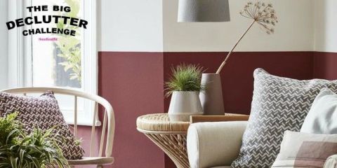 Red hued living room - The Big Declutter Challenge