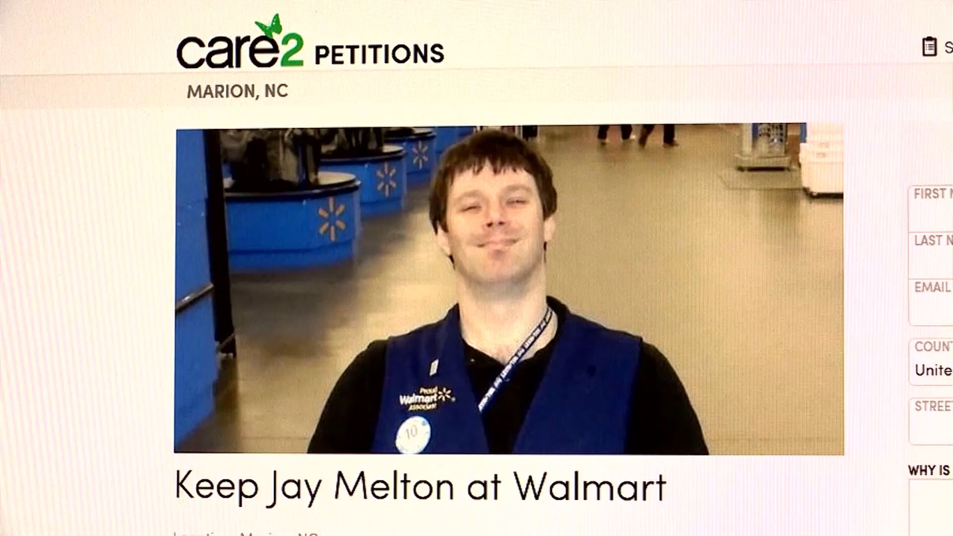 Thousands Rally To Keep Walmart Greeter With Cerebral Palsy