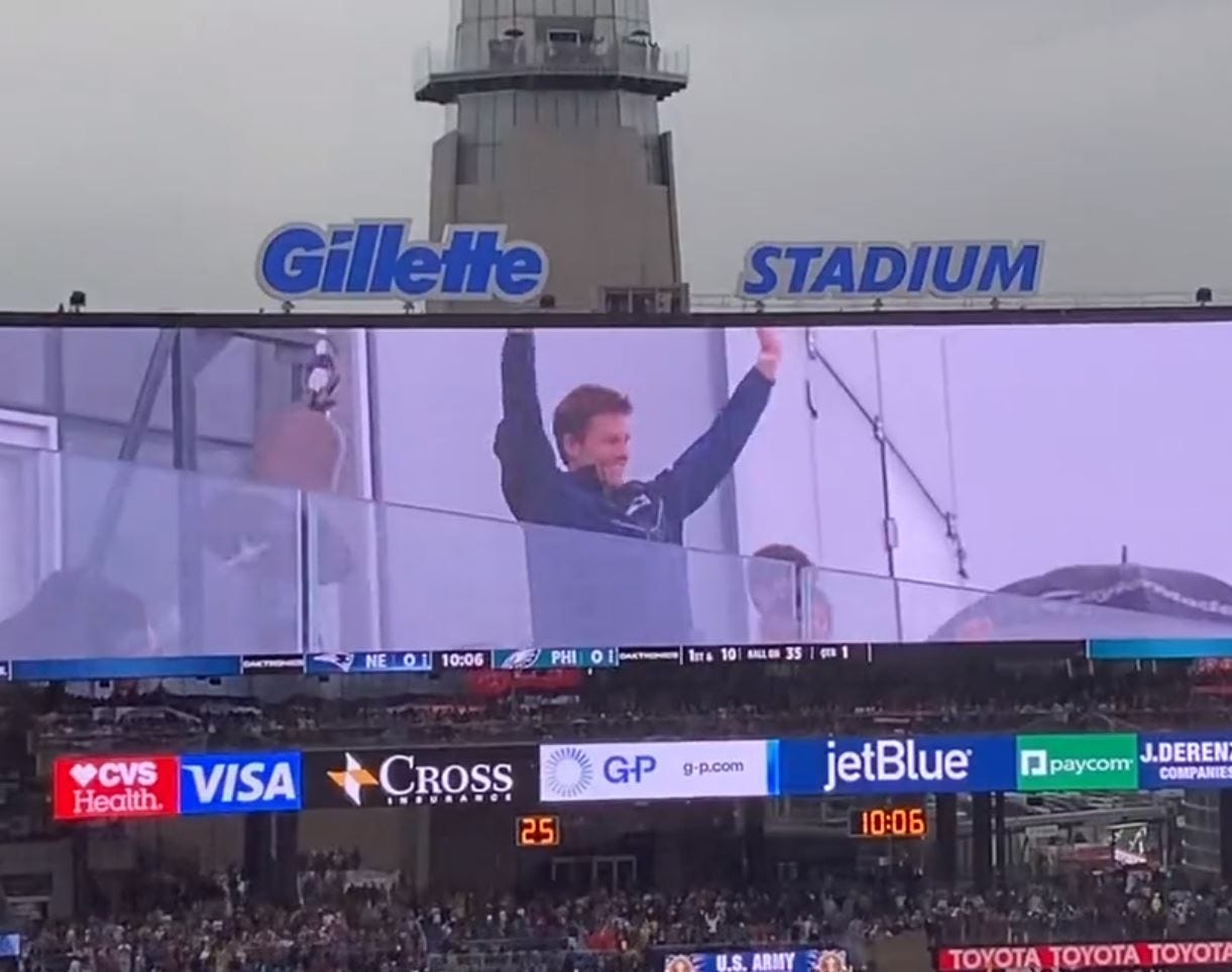 The Tom Brady Lovefest Ended When the Buccaneers Huddled on the Patriots  Logo Pregame