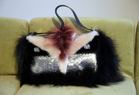 Fur, Ear, Tail, Textile, Fur clothing, Fashion accessory, Whiskers, Bag, Feather, 
