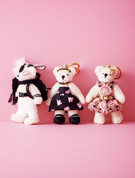 新品プラダ クマ ベア キーホルダー バレエ ピンク ホワイト PRADA プラダ バッグチャーム キーホルダー キーリング