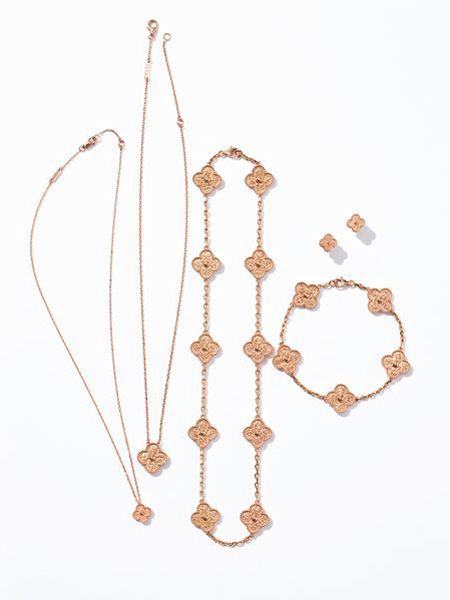 即届/関税込Van Cleef&Arpelsアルハンブラブレス ピンクゴールド Van Cleef & Arpels ヴィンテージ アルハンブラ ネックレス