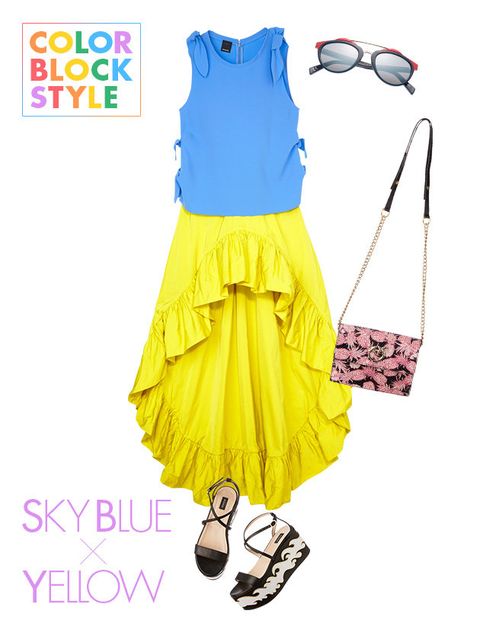 Blue, Product, Yellow, Textile, Style, Costume accessory, Fashion, Electric blue, Azure, Aqua, 