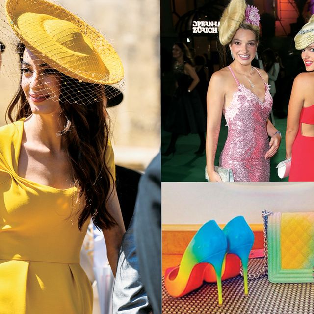 Yellow, Clothing, Fashion, Dress, Headgear, Headpiece, Hat, Fashion accessory, Cocktail dress, Fashion design, 