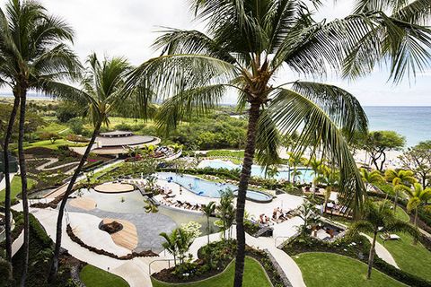 Resort, Tree, Palm tree, Vacation, Arecales, Attalea speciosa, Tropics, Landscape, Real estate, Plant, 