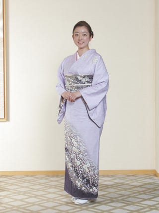 藤色の辻が花調の訪問着でエレガントに