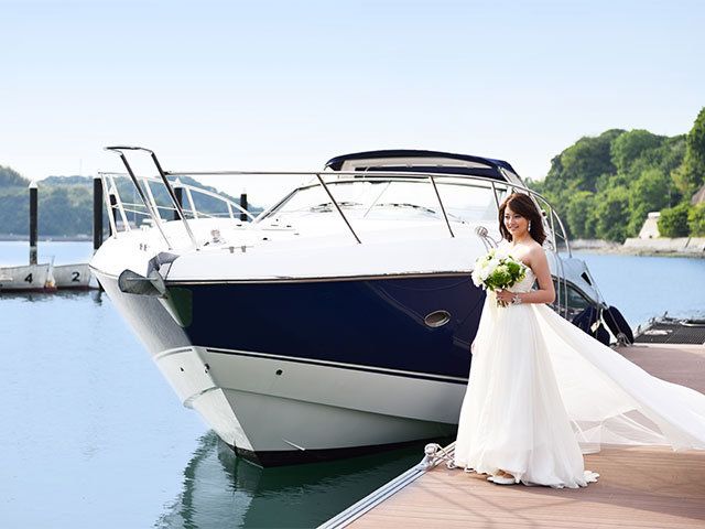 Clothing, Dress, Photograph, Watercraft, Bridal clothing, Boat, Naval architecture, Bride, Wedding dress, Gown, 