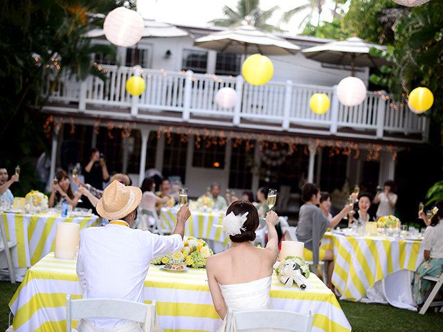 Yellow, Lighting, Furniture, Chair, Hat, Party, Linens, Function hall, Tablecloth, Sun hat, 