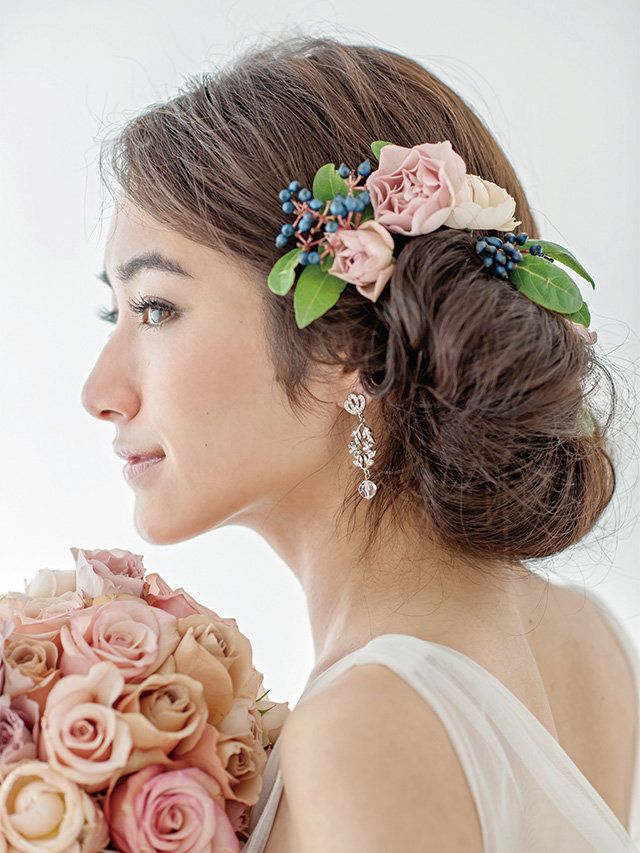 色花xアップヘア編【ブライズヘア大図鑑 with Flowers】