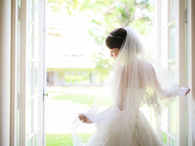 Hairstyle, Bridal veil, Dress, Bridal clothing, Veil, Bridal accessory, Bride, Wedding dress, Gown, Fixture, 
