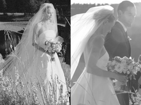 Veil, Bridal veil, Bride, Wedding dress, Photograph, Bridal accessory, Dress, Bridal clothing, Gown, Black-and-white, 