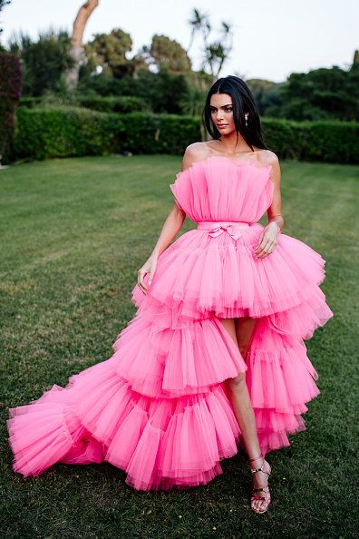 Clothing, Dress, Pink, Gown, Ruffle, Fashion, Strapless dress, Shoulder, Cocktail dress, Formal wear, 