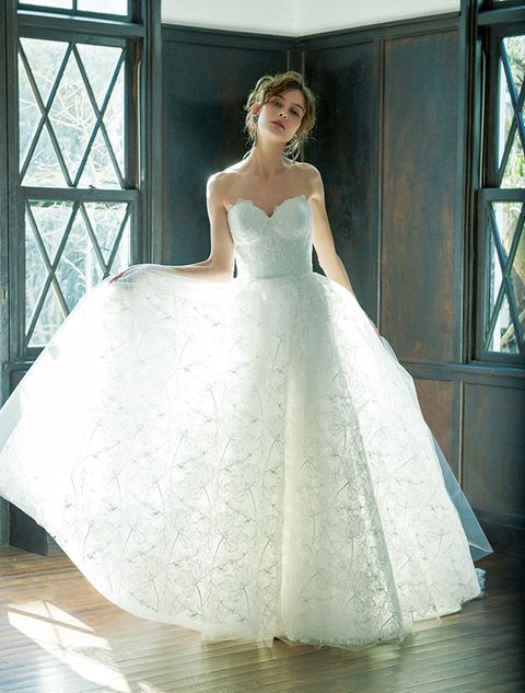 Gown, Wedding dress, Clothing, Dress, Fashion model, Bride, Bridal party dress, Bridal clothing, Photograph, Shoulder, 