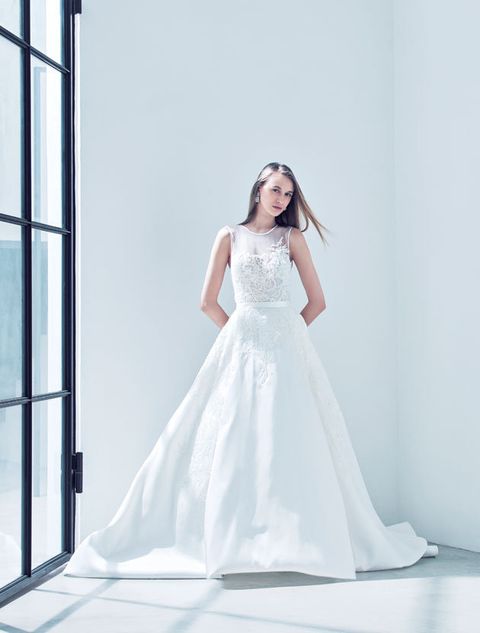 Gown, Wedding dress, Clothing, Dress, Fashion model, Bride, Photograph, Bridal clothing, Bridal party dress, White, 