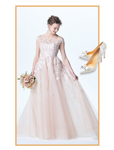 Gown, Clothing, Dress, Wedding dress, Shoulder, Bridal party dress, Bridal clothing, A-line, Fashion model, Bride, 
