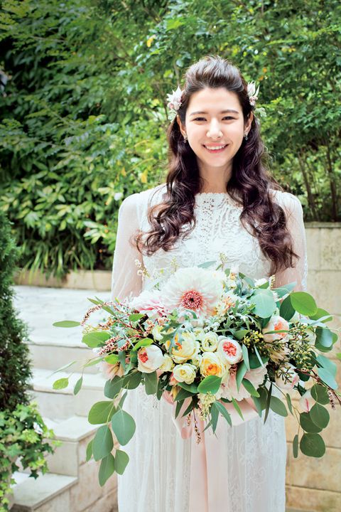 Flower Arranging, Bouquet, Bride, Photograph, Floristry, Floral design, Dress, Flower, Wedding dress, Plant, 
