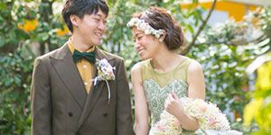 Photograph, Wedding dress, Bride, Dress, Formal wear, Bridal clothing, Yellow, Suit, Ceremony, Wedding, 