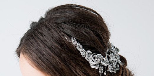 Clothing, Hairstyle, Skin, Forehead, Shoulder, Eyebrow, Bridal accessory, Hair accessory, Headpiece, Style, 
