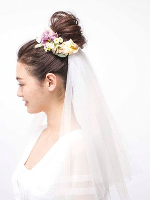 Clothing, Hair, Head, Hairstyle, Petal, Forehead, Shoulder, Bridal accessory, Bridal veil, Veil, 