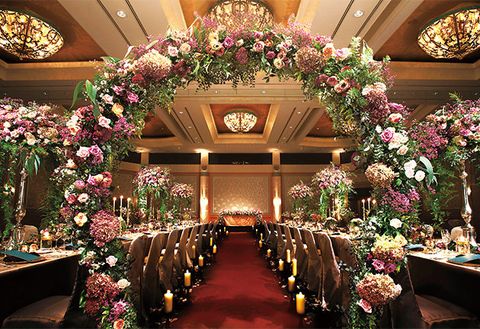 Decoration, Floristry, Aisle, Floral design, Function hall, Flower Arranging, Flower, Building, Ceremony, Plant, 