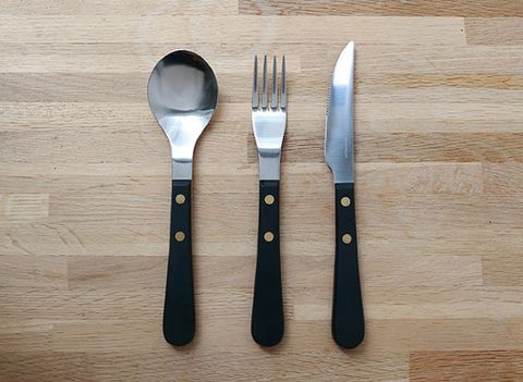 Cutlery, Tableware, Fork, Table knife, Tool, Spoon, Wood, Household silver, Kitchen utensil, Metal, 
