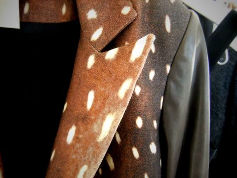 Brown, Collar, Coat, Pattern, Blazer, Beige, Tan, Camouflage, Button, Top, 