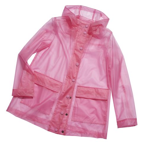 Clothing, Outerwear, Pink, Jacket, Raincoat, Sleeve, Windbreaker, Magenta, Rain suit, Coat, 