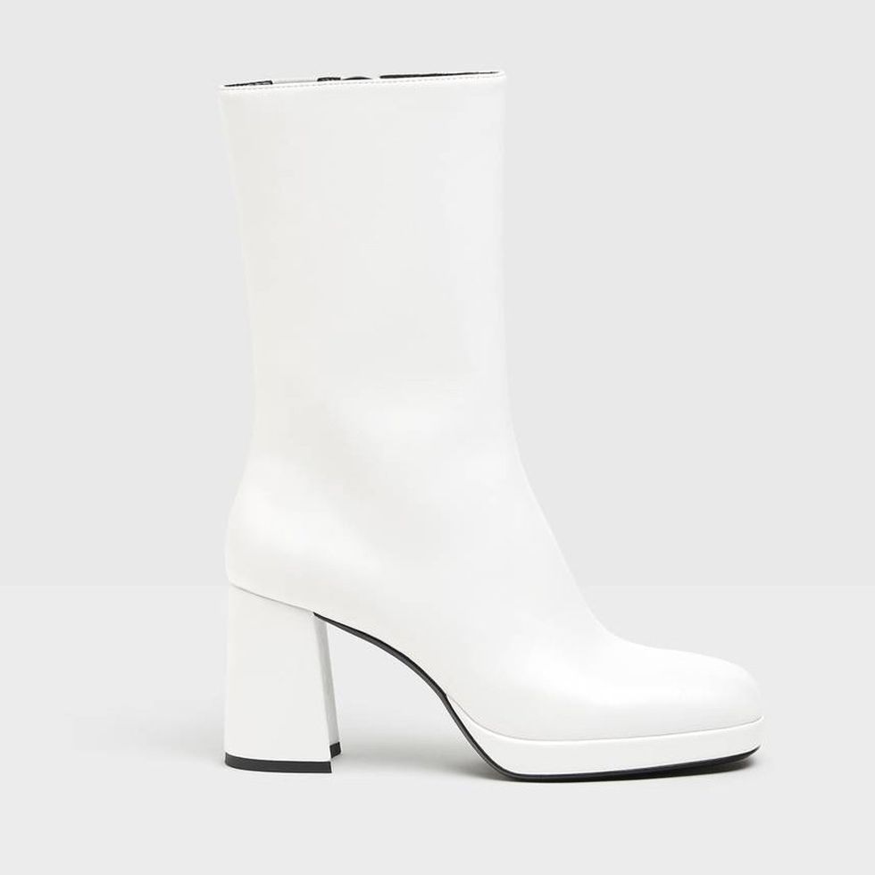 Boot, White, Grey, Beige, Silver, Synthetic rubber, Leather, 