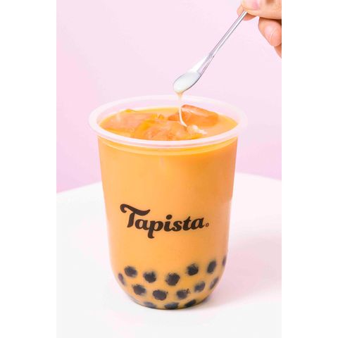 Tumbler, Orange, Hong kong-style milk tea, Drink, Cup, Cup, Food, Orange juice, Plastic, 