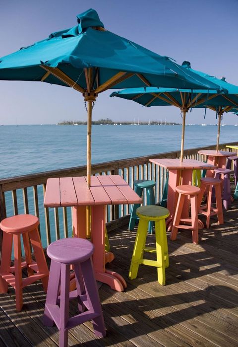 Umbrella, Table, Furniture, Turquoise, Outdoor table, Outdoor furniture, Beach, Shade, Picnic table, Sea, 