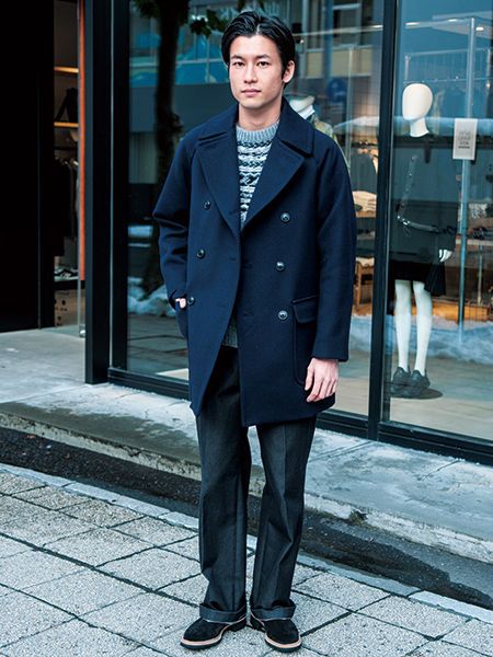 ELIN（エリン）の「＜ELIN（エリン）＞ ロング ピーコート NAVY