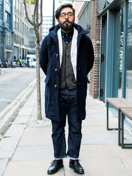 Clothing, Trousers, Jacket, Textile, Facial hair, Outerwear, Collar, Coat, Style, Street fashion, 