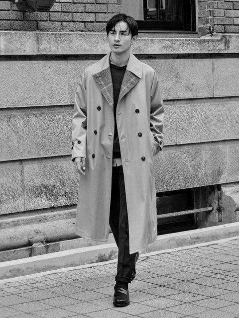 Clothing, Coat, Photograph, Trench coat, Street fashion, Overcoat, Standing, Fashion, Snapshot, Outerwear, 