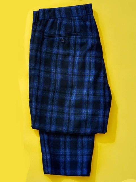 Plaid, Tartan, Pattern, Clothing, Blue, Yellow, Textile, Pencil skirt, Design, Electric blue, 