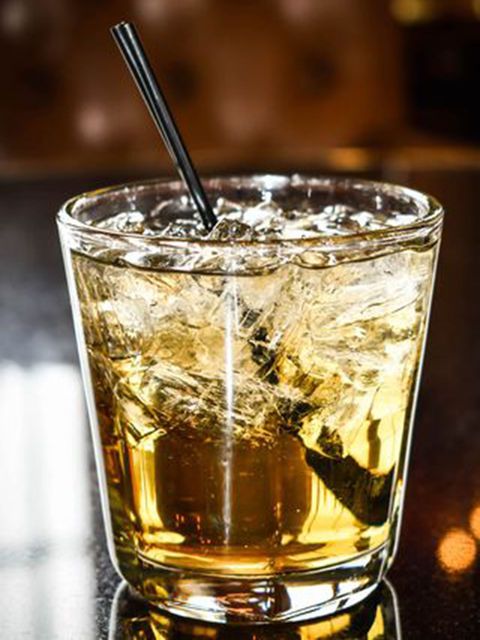 Drink, Distilled beverage, Alcoholic beverage, Rusty nail, Alcohol, Highball, Old fashioned glass, Cocktail, Beer cocktail, Highball glass, 