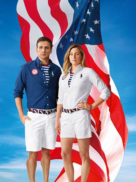 Sleeve, Flag, Red, Collar, People in nature, Carmine, Fashion, Flag of the united states, Electric blue, Bermuda shorts, 
