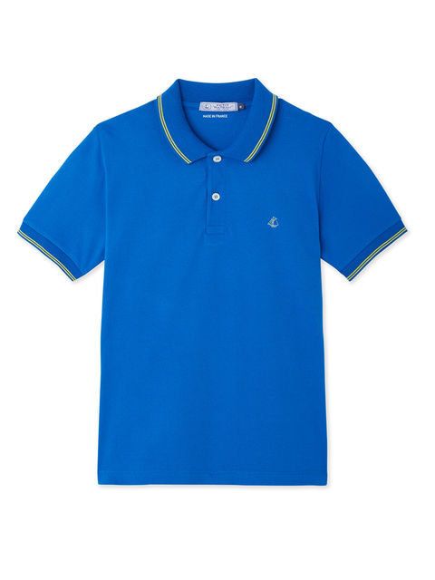 Clothing, T-shirt, Blue, Polo shirt, Cobalt blue, Sleeve, Collar, Active shirt, Turquoise, Azure, 