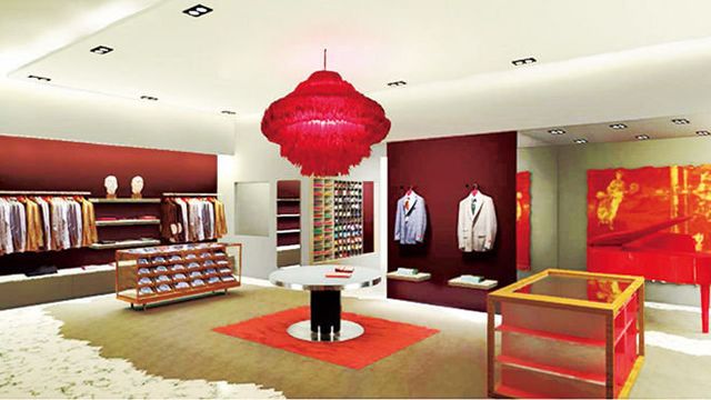 Interior design, Lighting, Room, Floor, Ceiling, Red, Wall, Interior design, Flooring, Light fixture, 