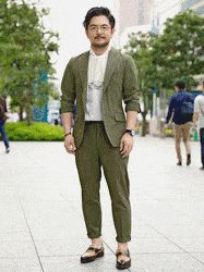 Clothing, Footwear, Leg, Brown, Collar, Sleeve, Trousers, Standing, Photograph, Joint, 
