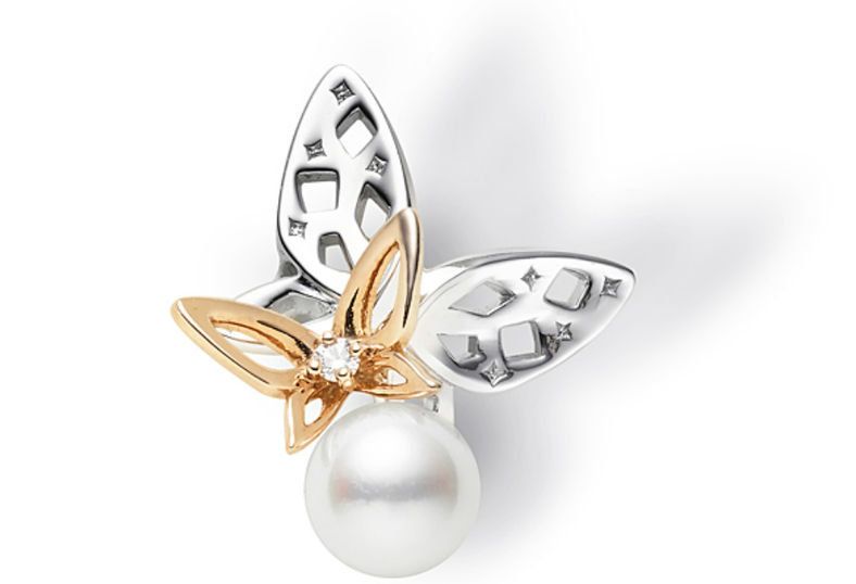 Jewellery, Fashion accessory, Gemstone, Pearl, Body jewelry, Platinum, Diamond, Silver, Butterfly, Silver, 