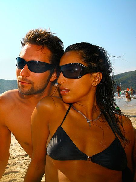 Clothing, Eyewear, Glasses, Vision care, Fun, Brassiere, Sunglasses, Photograph, People on beach, Summer, 