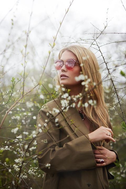 People in nature, Photograph, Eyewear, Beauty, Glasses, Fashion, Tree, Blond, Photography, Spring, 