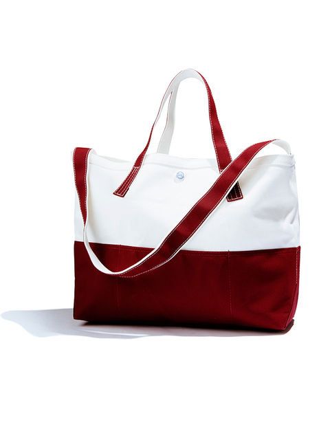 Handbag, Bag, White, Red, Fashion accessory, Shoulder bag, Tote bag, Leather, Luggage and bags, Material property, 
