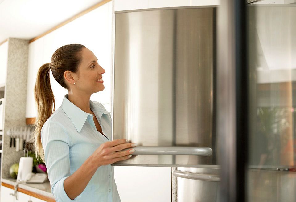 Refrigerator, Room, Kitchen appliance, Door, Home appliance, Interior design, Furniture, Major appliance, 