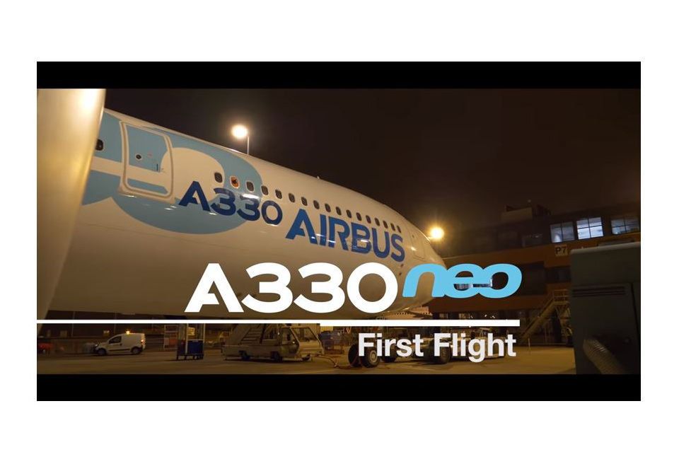 Airline, Airplane, Airliner, Font, Sky, Logo, Air travel, Wide-body aircraft, Vehicle, Airbus, 