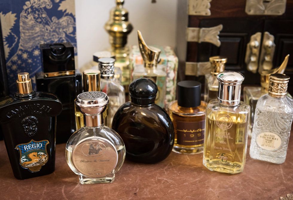 Perfume, Bottle, Glass bottle, Product, Cosmetics, Collection, Liquid, Bottle stopper & saver, Alcohol, Fluid, 